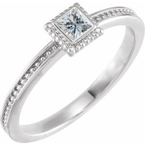Sterling Silver 1/6 CTW Natural Diamond Family Stackable Ring