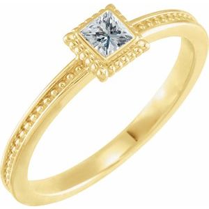 14K Yellow Gold 1/6 CTW Natural Diamond Family Stackable Ring