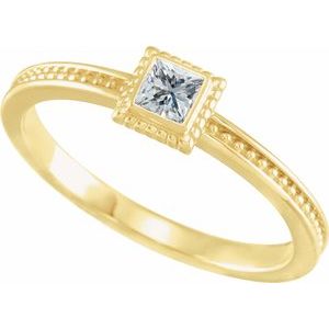 14K Yellow Gold 1/6 CTW Natural Diamond Family Stackable Ring
