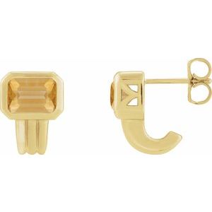 14K Yellow Gold Natural Citrine Earrings
