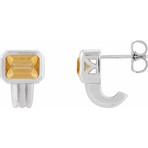 Sterling Silver Natural Citrine Earrings