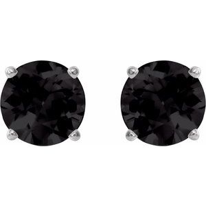 Sterling Silver 6 mm Natural Black Onyx Earrings – image 2