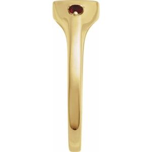 14K Yellow Gold Engravable Natural Mozambique Garnet Signet Ring