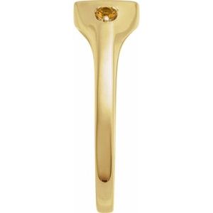 14K Yellow Gold Engravable Natural Citrine Signet Ring