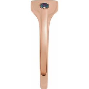 14K Rose Gold Engravable Natural Alexandrite Signet Ring