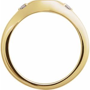 14K Yellow Gold Engravable Natural White Sapphire Signet Ring