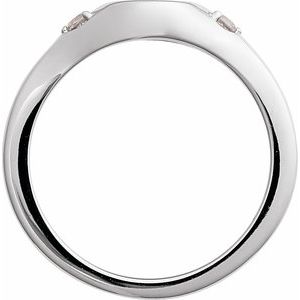 Sterling Silver Engravable Natural White Sapphire Signet Ring