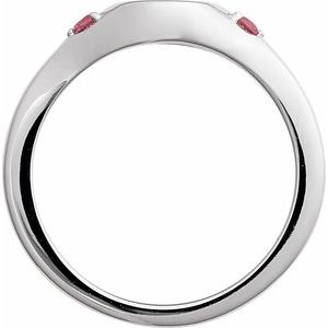 Sterling Silver Engravable Natural Pink Tourmaline Signet Ring