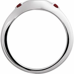 Platinum Engravable Natural Mozambique Garnet Signet Ring