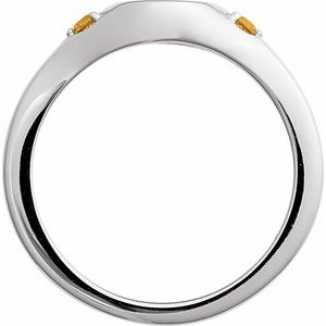 Platinum Engravable Natural Citrine Signet Ring