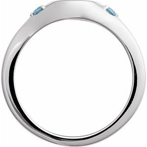Sterling Silver Engravable Natural Aquamarine Signet Ring