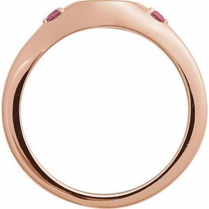 14K Rose Gold Engravable Natural Pink Tourmaline Signet Ring