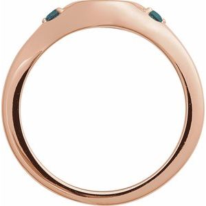 14K Rose Gold Engravable Lab-Grown Alexandrite Signet Ring
