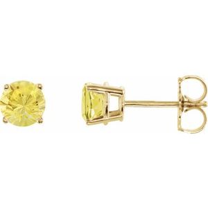 14K Yellow Gold 5 mm Natural Yellow Sapphire Earrings