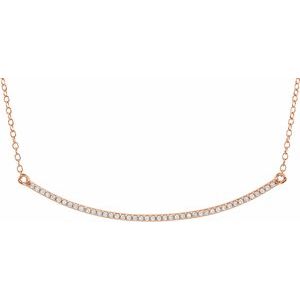 14K Rose Gold 1/6 CTW Natural Diamond Bar 16-18" Necklace