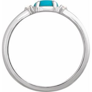 Platinum Natural Turquoise & .03 CTW Natural Diamond Ring