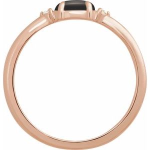 14K Rose Gold Natural Onyx & .03 CTW Natural Diamond Ring