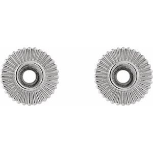 Platinum Starburst Stud Single Earring Mounting – image 2