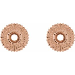 14K Rose Gold Starburst Stud Single Earring Mounting – image 2
