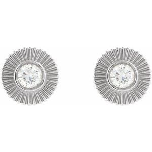 Sterling Silver 1/3 CTW Lab-Grown Diamond Starburst Stud Earrings – image 2