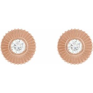 14K Rose Gold 1/3 CTW Natural Diamond Starburst Stud Earrings – image 2