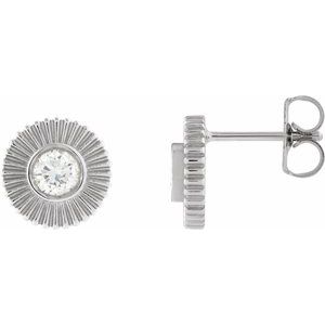 Sterling Silver 1/3 CTW Lab-Grown Diamond Starburst Stud Earrings
