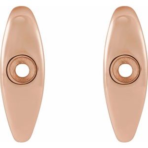 14K Rose Gold 2.5 mm Round Bezel-Set 11.9 mm Hoop Earring Mounting – image 2