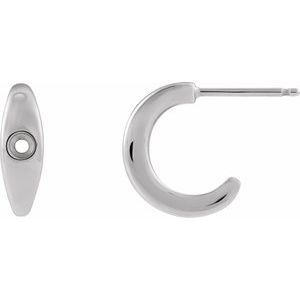 Sterling Silver 2.5 mm Round Bezel-Set 11.9 mm Hoop Earring Mounting