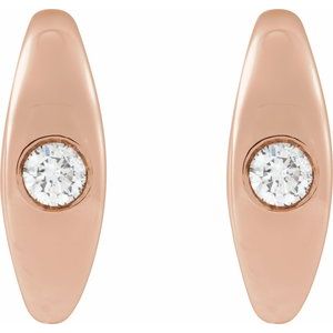 14K Rose Gold 1/8 CTW Natural Diamond 11.9 mm Hoop Earrings – image 2