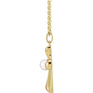 Pearl Cross Necklace or Pendant