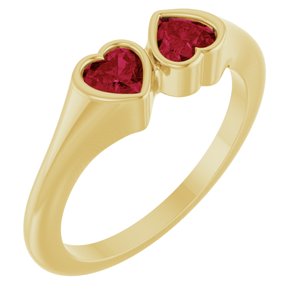 Two-Stone Heart Ring