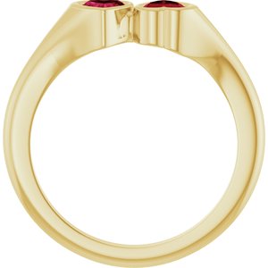 Two-Stone Heart Ring
