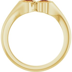 14K Yellow Gold Natural Citrine Two-Stone Ring