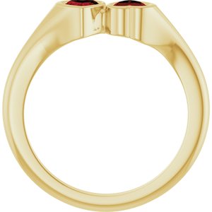 Two-Stone Heart Ring
