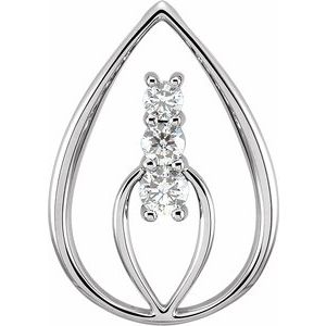 14K White Gold 1/2 CTW Natural Diamond Pendant
