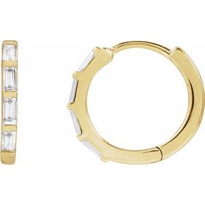 14K Yellow Gold 1/3 CTW Lab-Grown Diamond Hoop Earrings