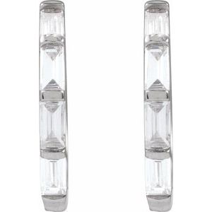 14K White Gold 1/3 CTW Lab-Grown Diamond Hoop Earrings