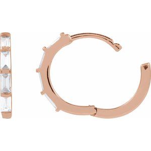 14K Rose Gold 1/3 CTW Lab-Grown Diamond Hoop Earrings