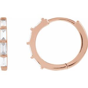 14K Rose Gold 1/3 CTW Lab-Grown Diamond Hoop Earrings