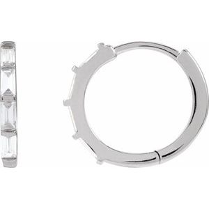 14K White Gold 1/3 CTW Lab-Grown Diamond Hoop Earrings