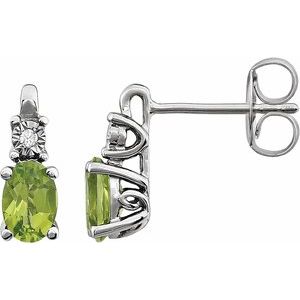 14K White Gold Natural Sky Blue Topaz & .02 CTW Natural Diamond Earrings – image 3