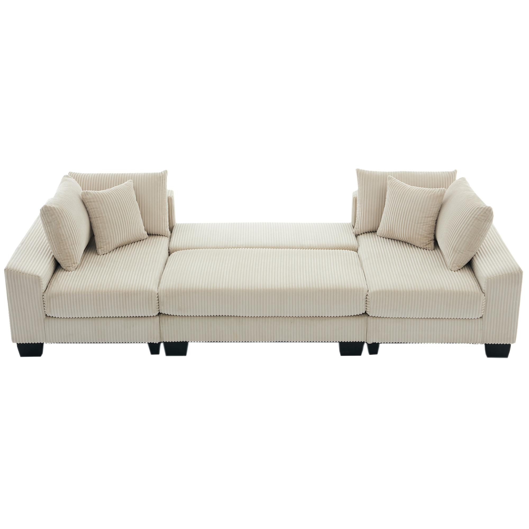 [NEW ARRIVED] [VIDEO PROVIDED] 114' Sleeper Sofa,U Shaped Sofa , Pull Out Bed,Convertible Oversize 2 in 1 Sleeper Sofa, Living Room,Upholstery Sofa Bed,Adjustable Sleeper Sofa,Corduroy,Beige