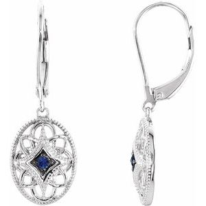 Sterling Silver Natural Ruby Lever Back Earrings – image 4