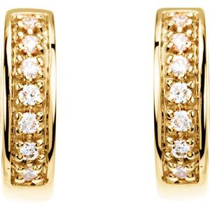 14K Yellow Gold 1/6 CTW Natural Diamond 12.1 mm Hoop Earrings – image 2