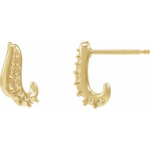 14K Yellow Gold Accented Left Freeform Earring Mounting
