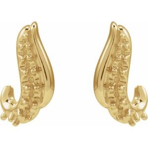 14K Yellow Gold Accented Right Freeform Earring Mounting – image 2