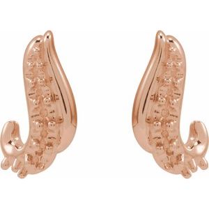 14K Rose Gold Accented Left Freeform Earring Mounting – image 2