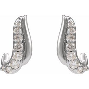 Platinum 1/6 Natural Diamond Freeform Earrings – image 3