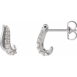 Platinum 1/6 Natural Diamond Freeform Earrings