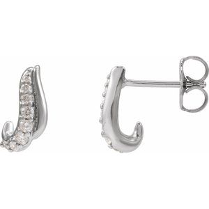 Platinum 1/6 Natural Diamond Freeform Earrings – image 2